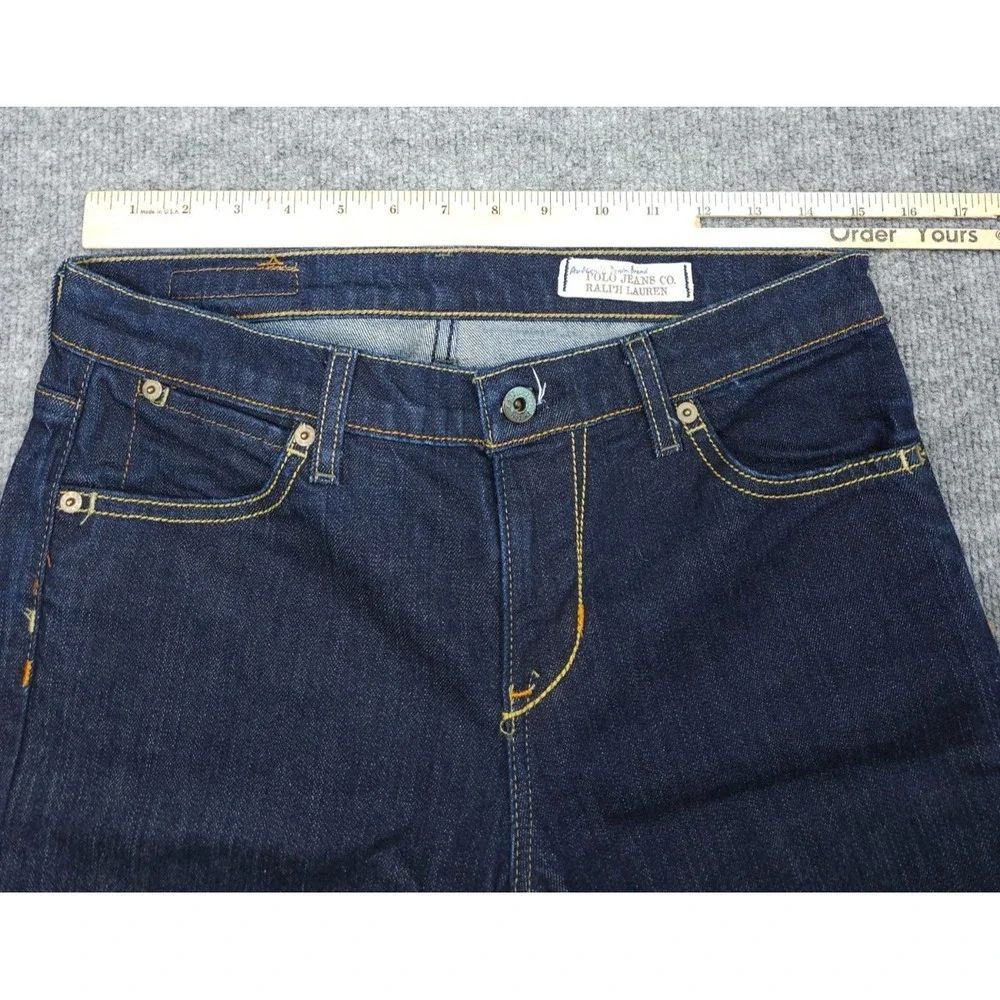 POLO Jeans Co. Bootcut Jeans Women's 8 Short Dark Wash Blue Stretch KELLY
